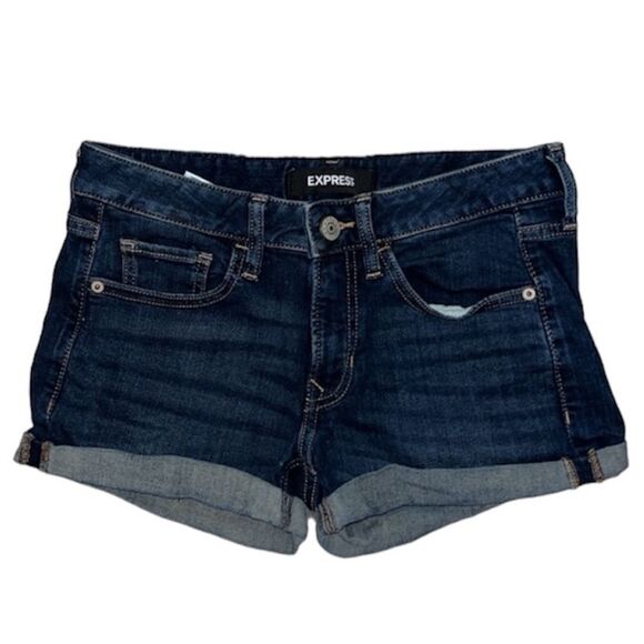 Express Denim Shortie Shorts - Picture 1 of 4